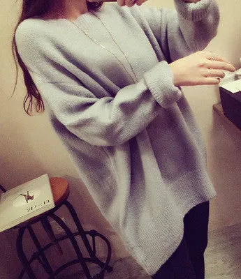 2016 Women Sweaters and Pullovers Korean Winter Sweater Pullovers Jumpers Burderry Pull Femme O-neck Loose Knitted Sweater