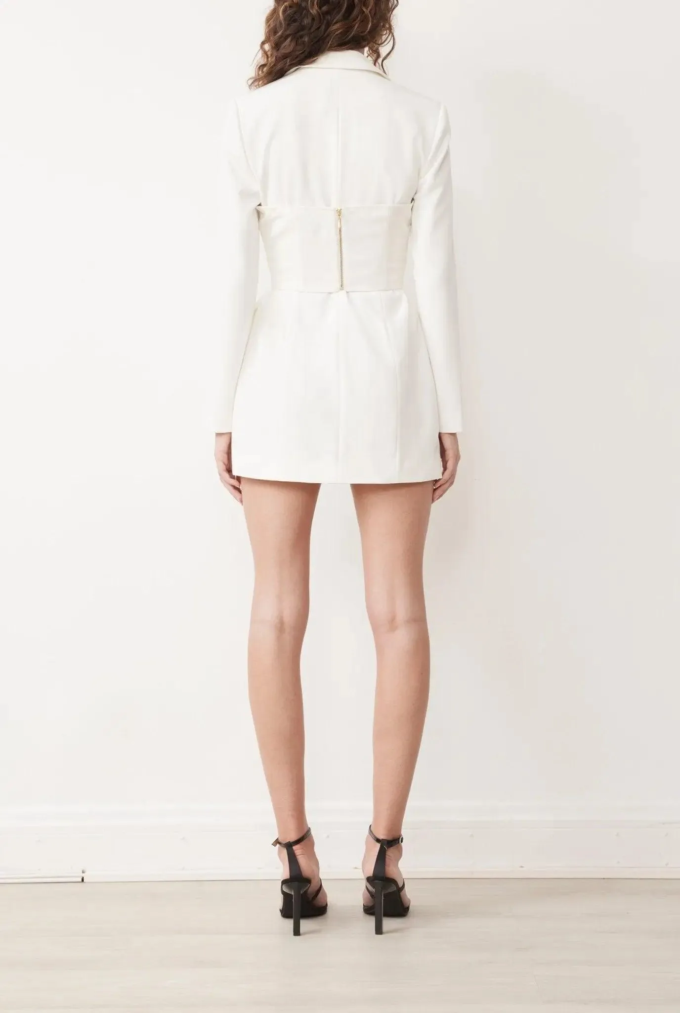 ARES BLAZER DRESS IN WHITE