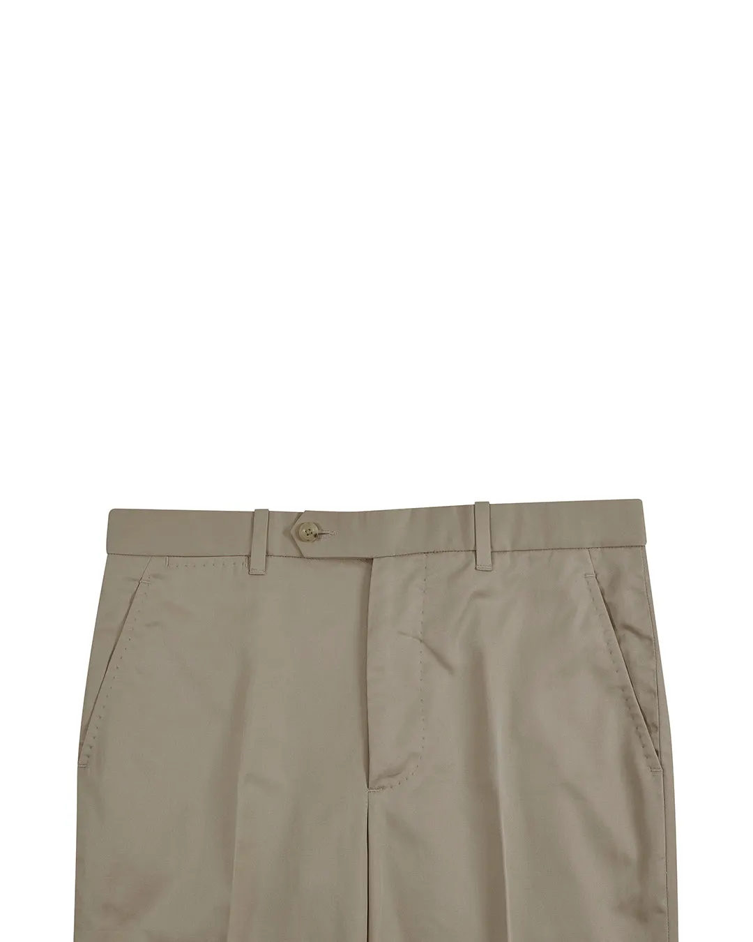 Beige Cotton Twill Dress Pant