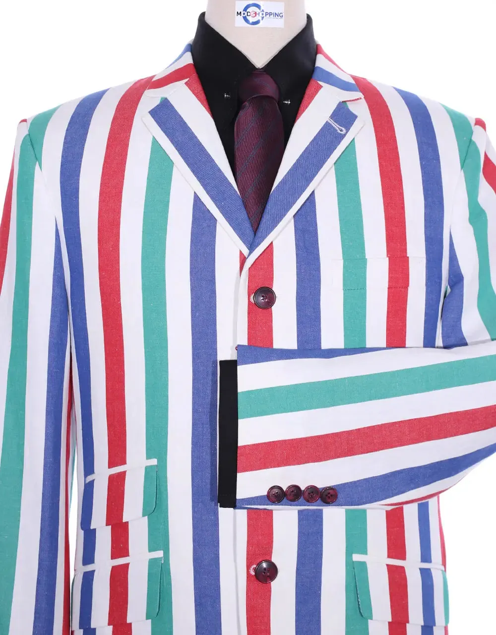 Boating Blazer | Red and Green Striped Blazer