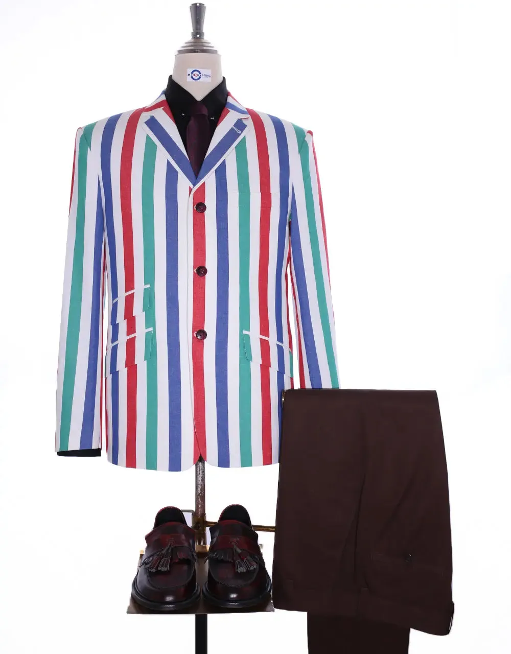 Boating Blazer | Red and Green Striped Blazer