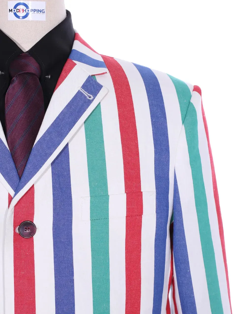 Boating Blazer | Red and Green Striped Blazer