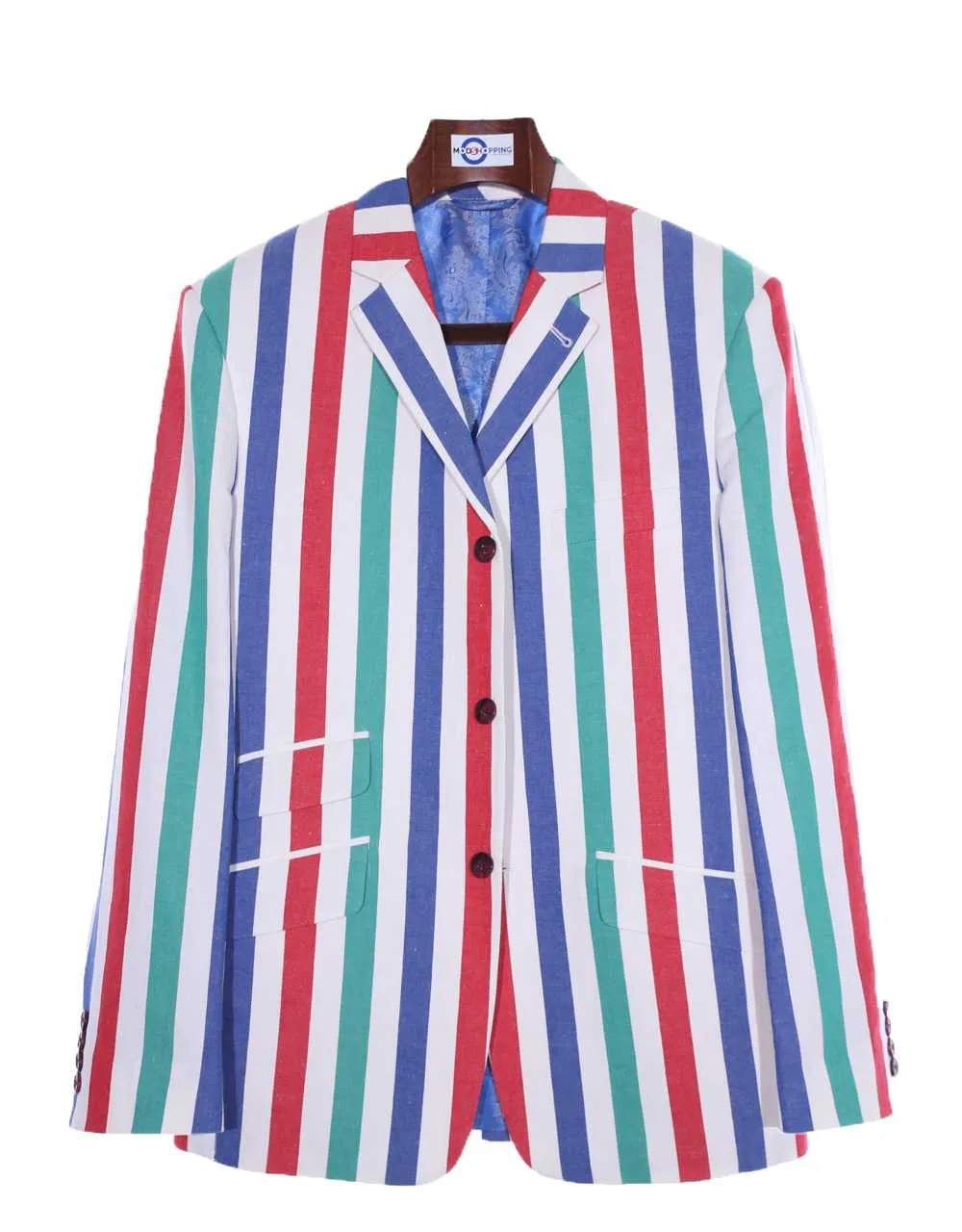 Boating Blazer | Red and Green Striped Blazer