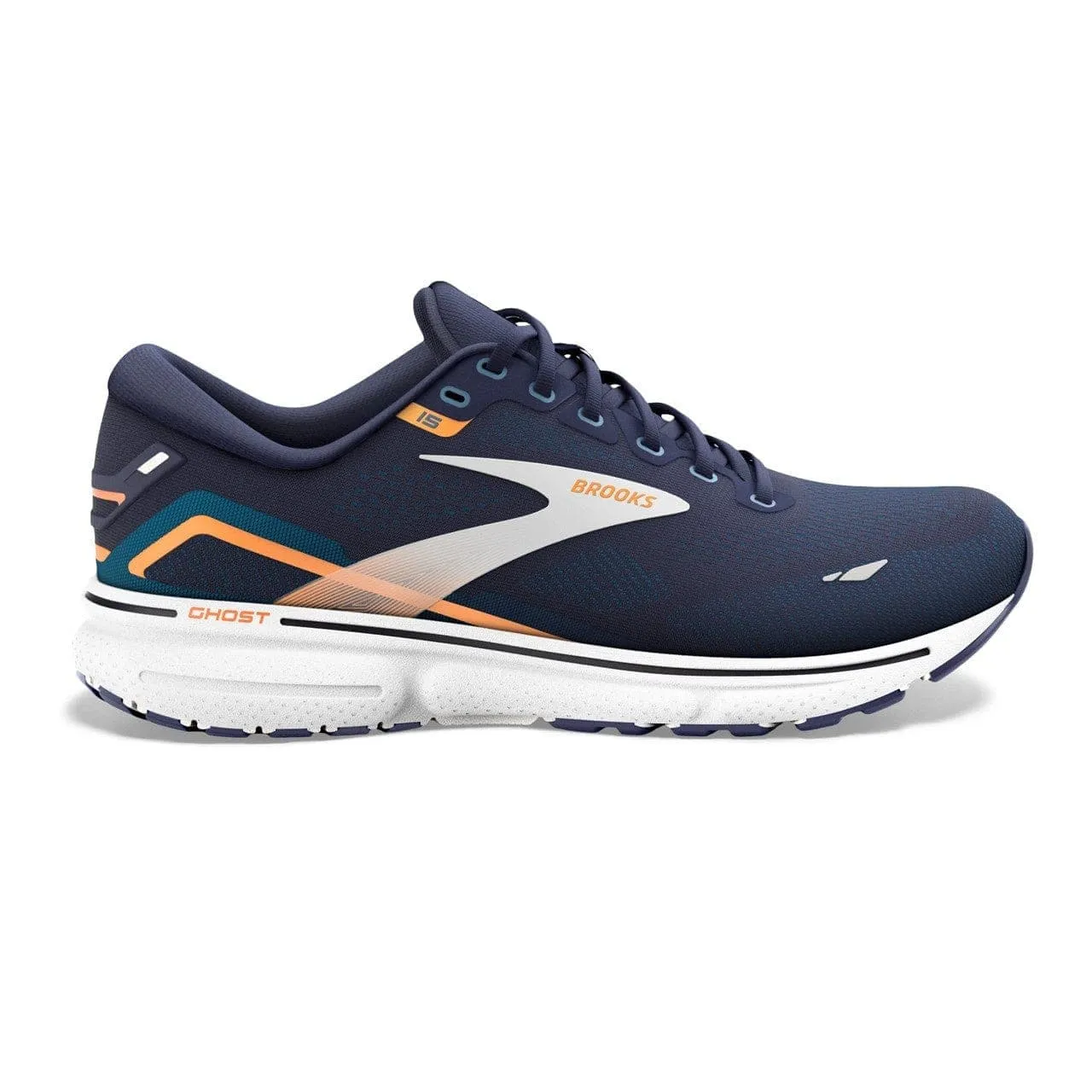 Brooks Ghost 15 (Mens) - Peacoat/Blue/Orange Pop