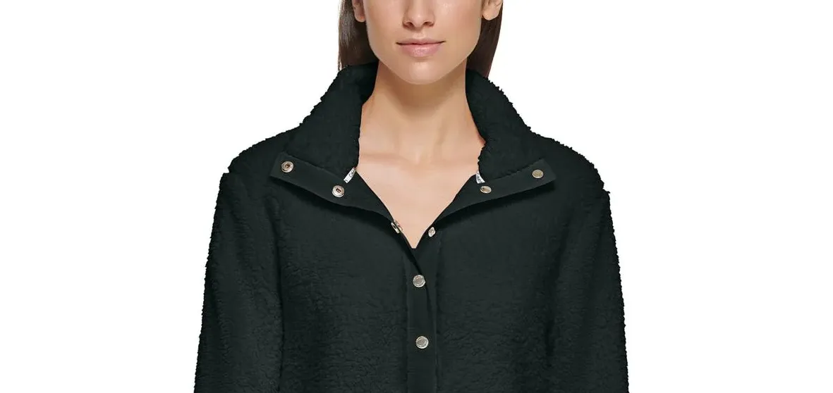 CALVIN KLEIN Women's Teddy Fleece Jumper in Black