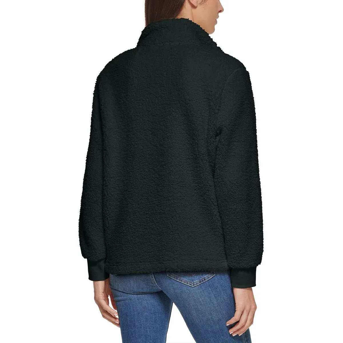 CALVIN KLEIN Women's Teddy Fleece Jumper in Black