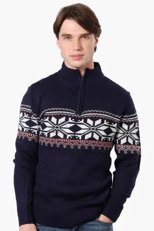 Canada Weather Gear Fair Isle Pattern Pullover Sweater - Navy