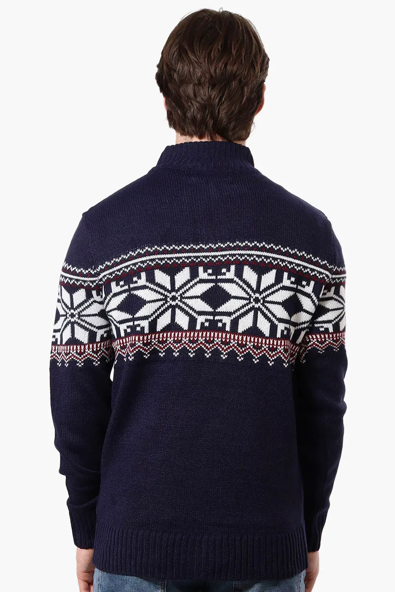 Canada Weather Gear Fair Isle Pattern Pullover Sweater - Navy