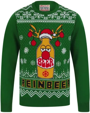 Christmas Beer Novelty Mens Christmas Jumper - Green