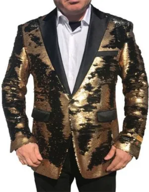 Christmas Blazer - New Year Holiday Tuxedo Dinner Jacket - Sequin Fabric Shiny Perfect For Party