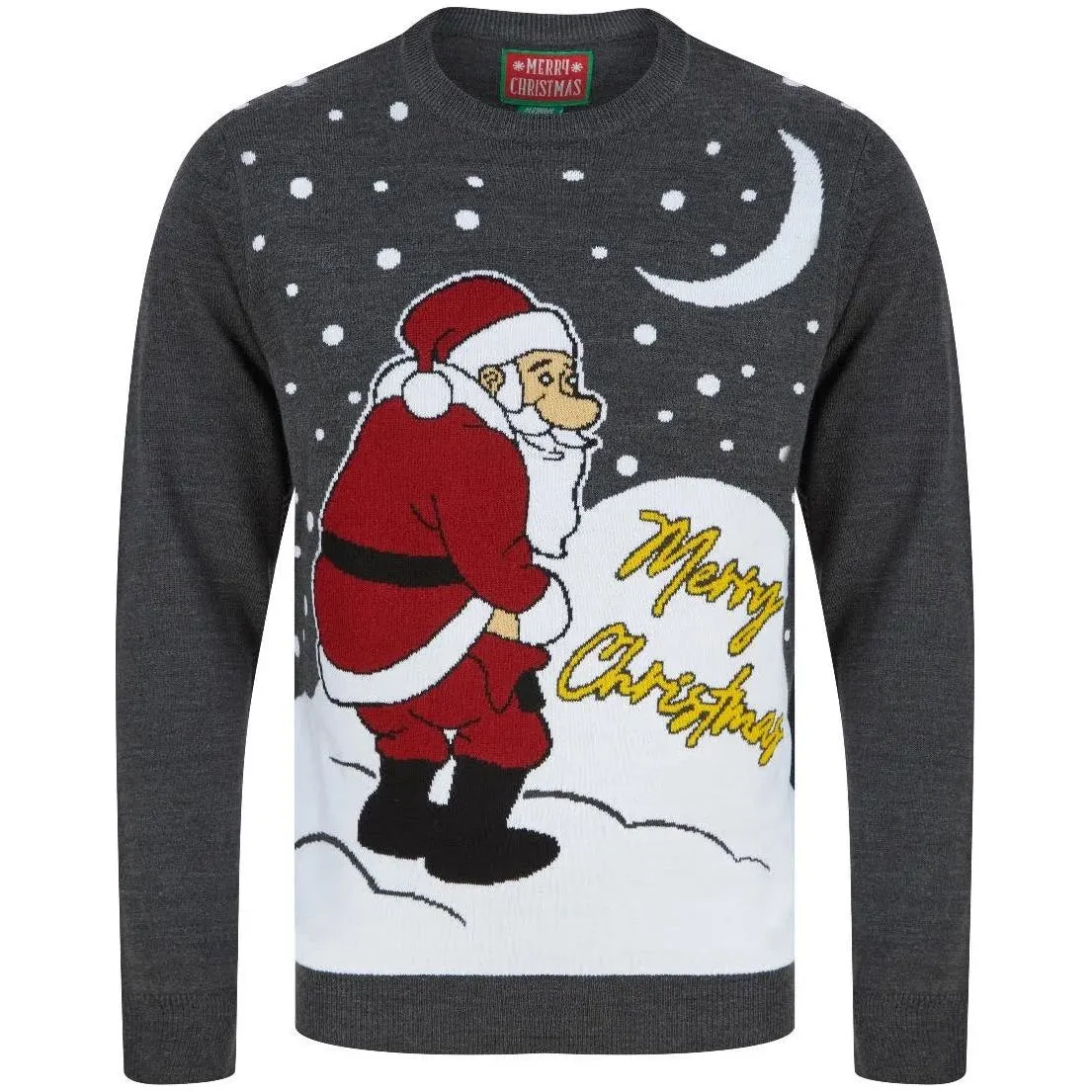 Christmas Yellow Snow Mens Jumper - Grey