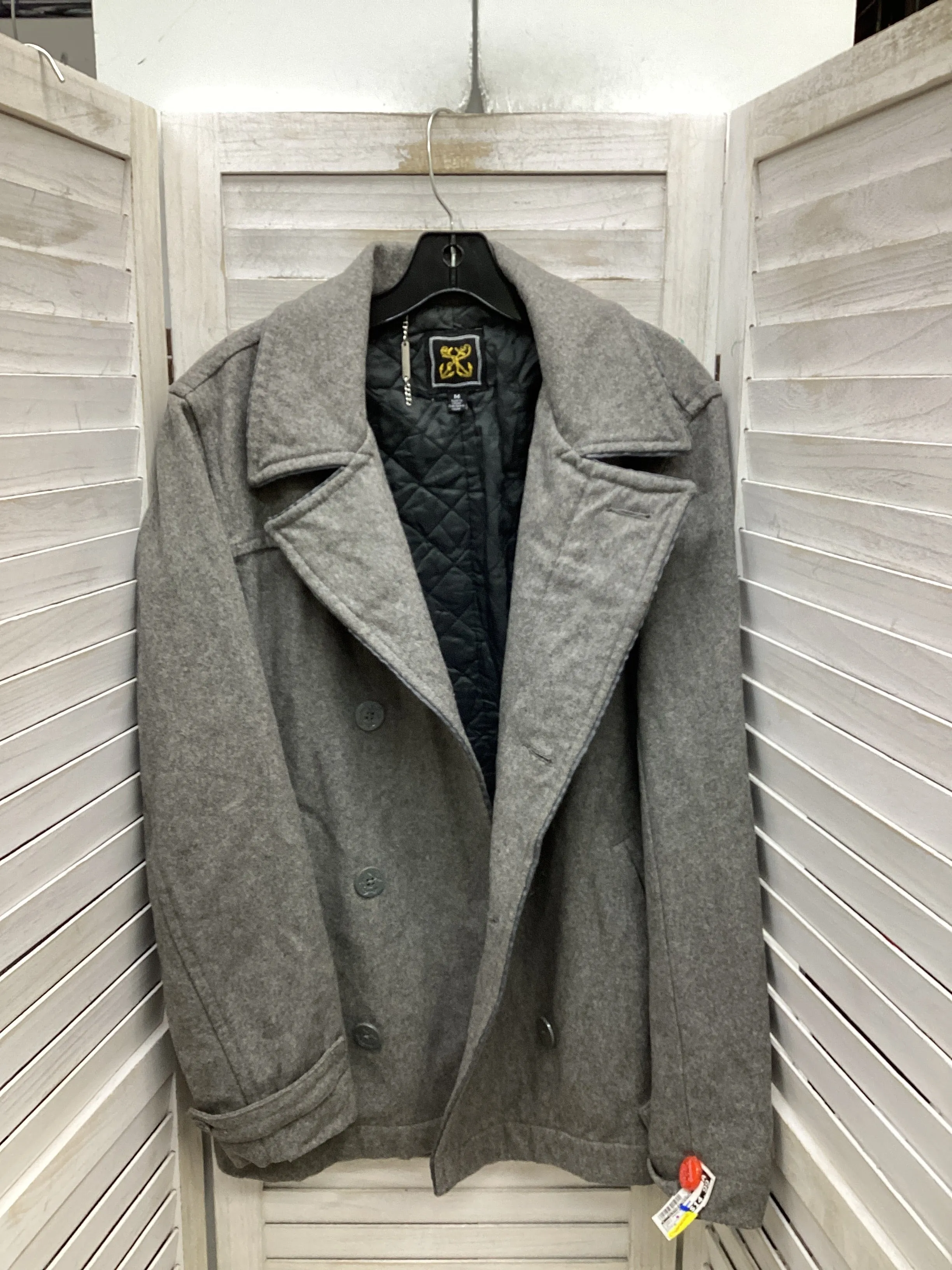 Coat Peacoat By Clothes Mentor In Grey, Size: M