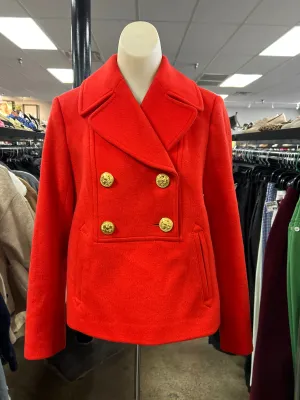 Coat Peacoat By J. Crew In Red, Size: 6