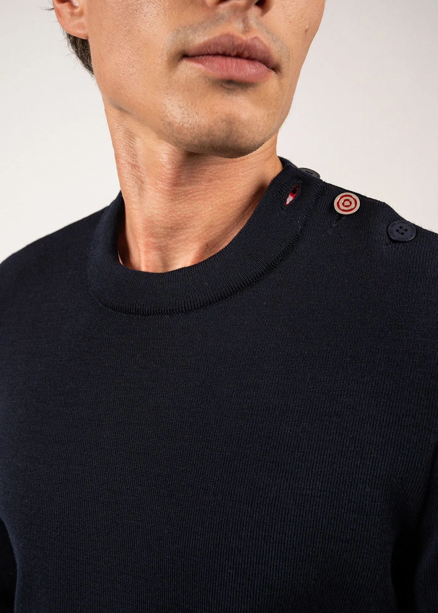 Comfortable sailor jumper with elbow patches - SAINT JAMES x Comédie Française (NAVY/MULTICO)