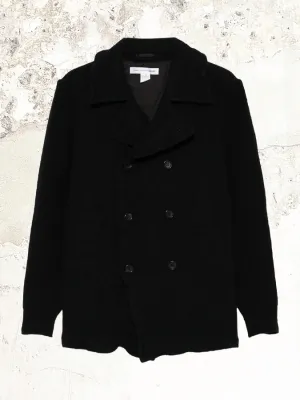 Comme Des Garçons Shirt ribbed-sleeve double-breasted peacoat