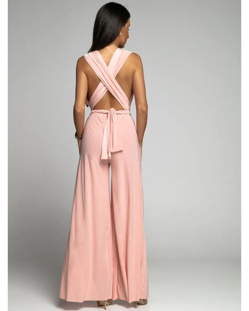 Deep V-neck Sleeveless Backless Siamese Suit