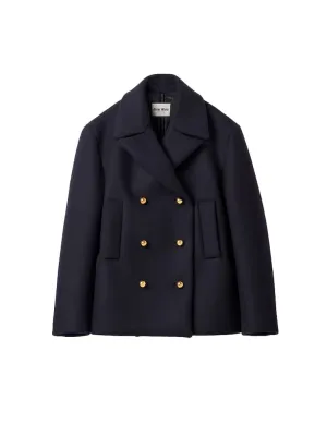 Double-Breasted Peacoat Jacket