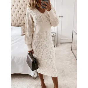 Dunnmall Stay Chic High Waist Sweater Dress