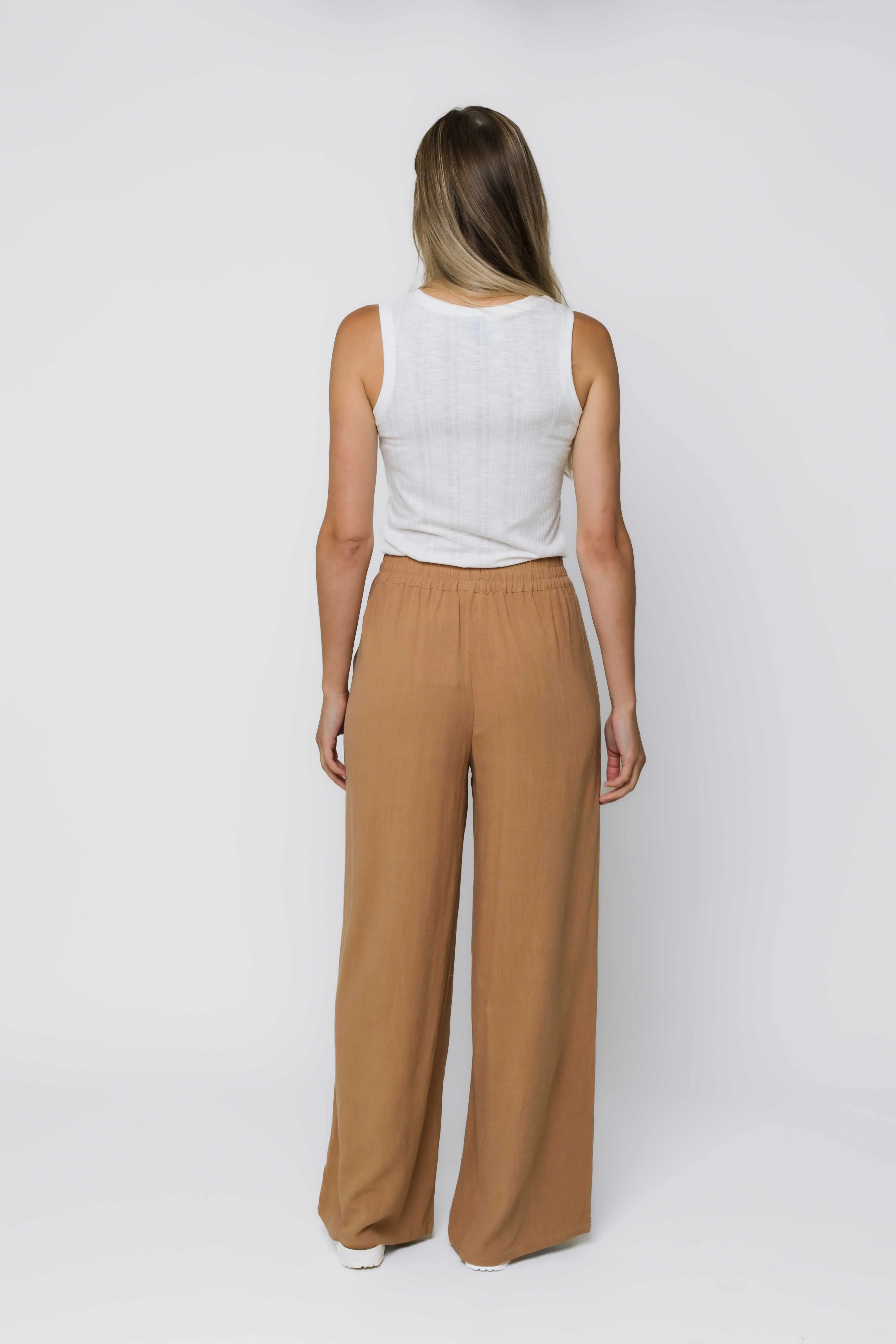 Elly-Wide Leg Pull On Pant