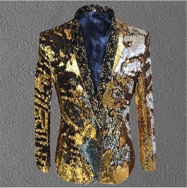 Fancy Sequin Singer Stage Costume Blazer