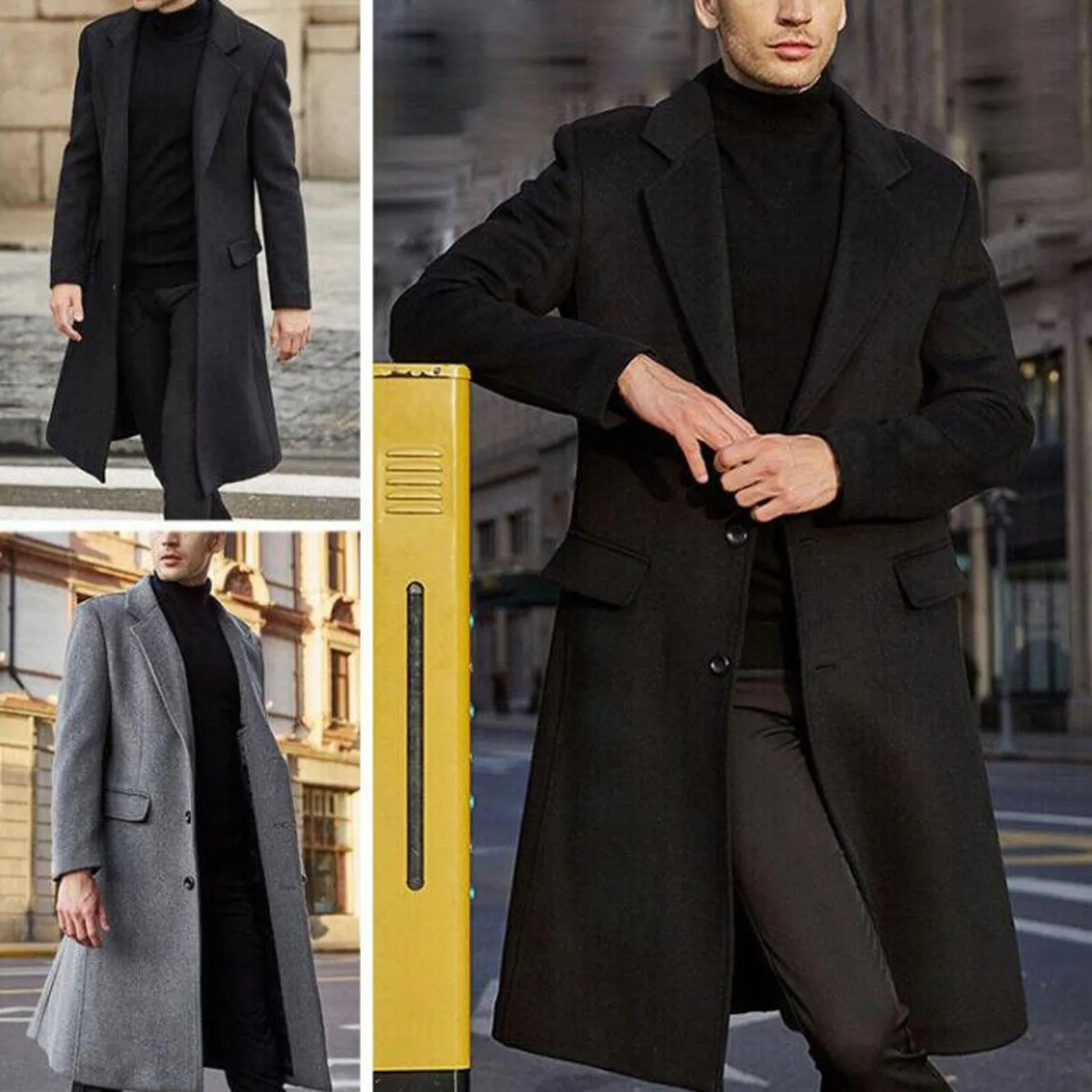 Funki Buys | Jackets | Men's Winter Woolen Topcoat Overcoat