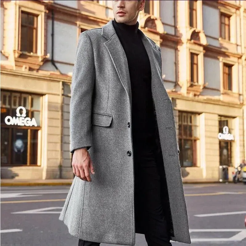 Funki Buys | Jackets | Men's Winter Woolen Topcoat Overcoat