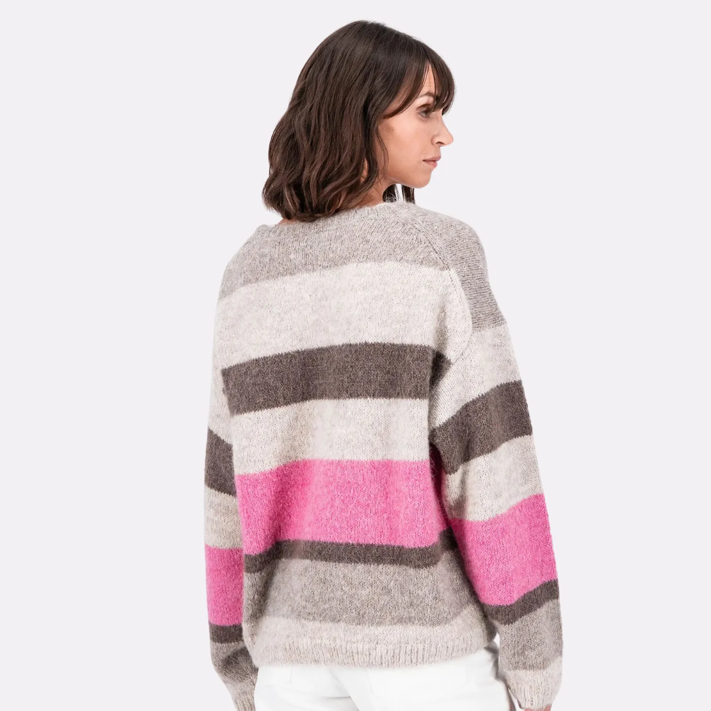 Fynch Hatton Merino Wool Striped Knit Jumper