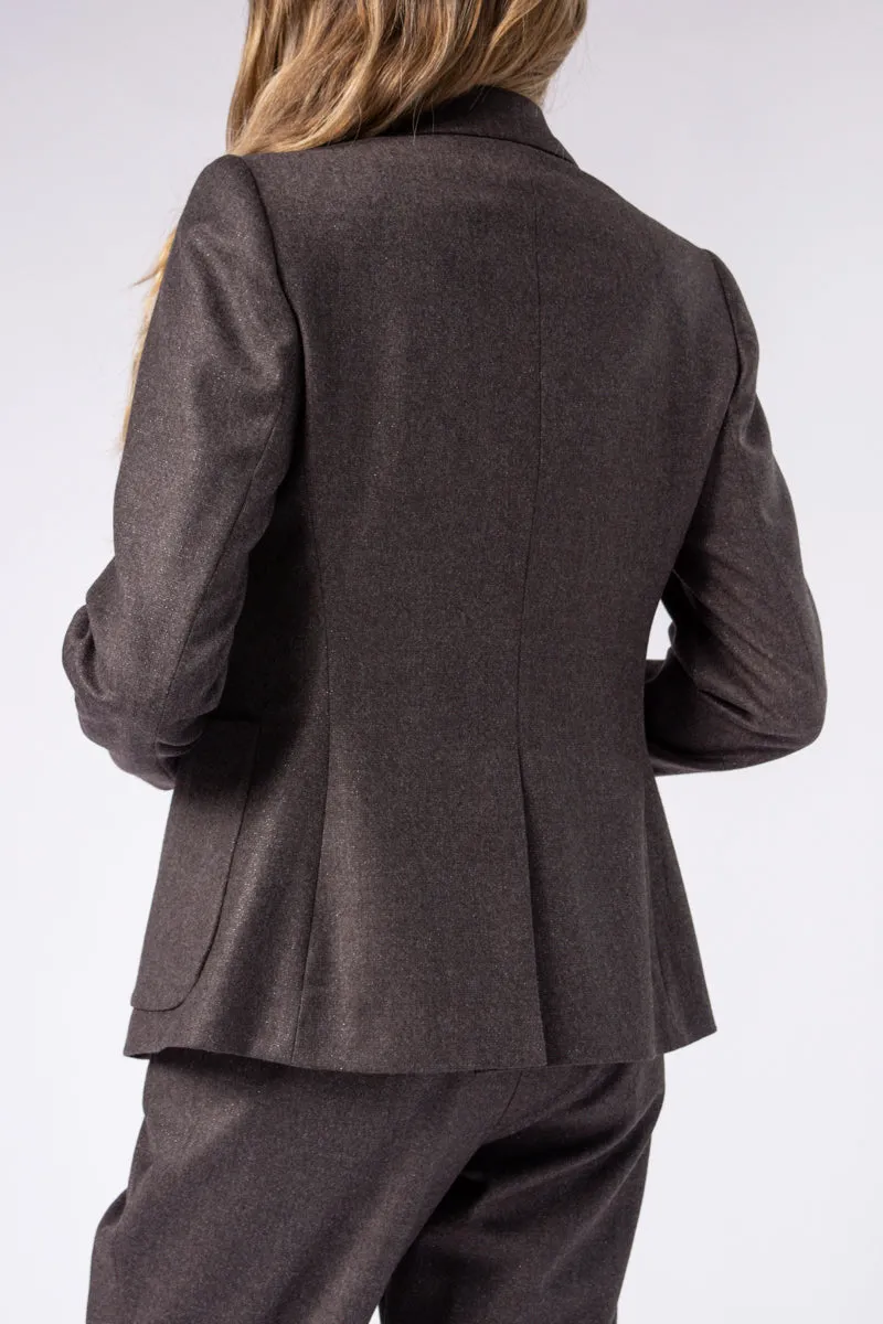 Gamma Broadcloth Blazer Jacket in Brown