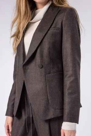 Gamma Broadcloth Blazer Jacket in Brown