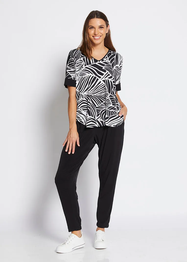 Harriet jersey tee top in Palm print