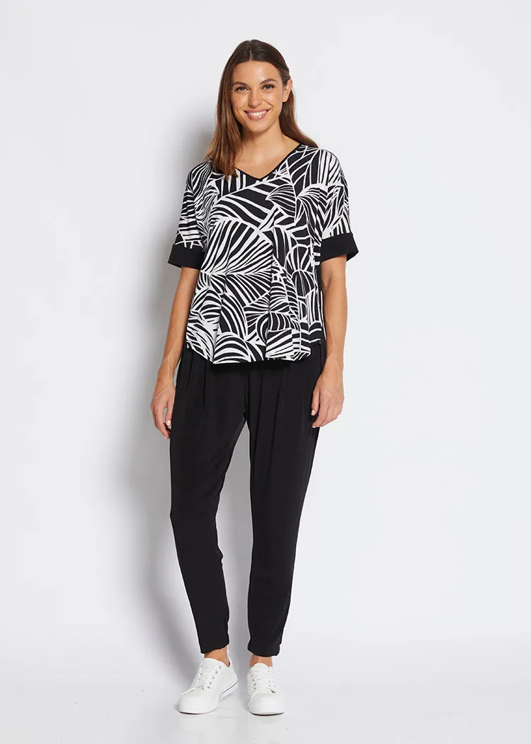 Harriet jersey tee top in Palm print