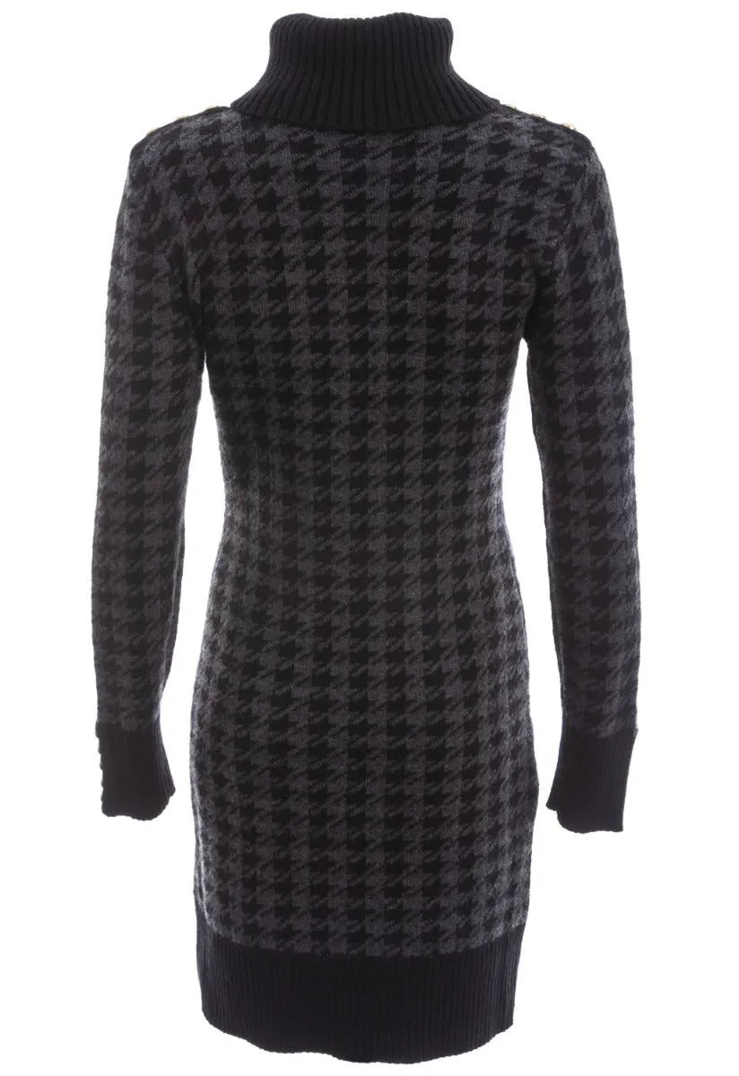 Holland Cooper Heritage Jumper Dress in Grey Houndstooth