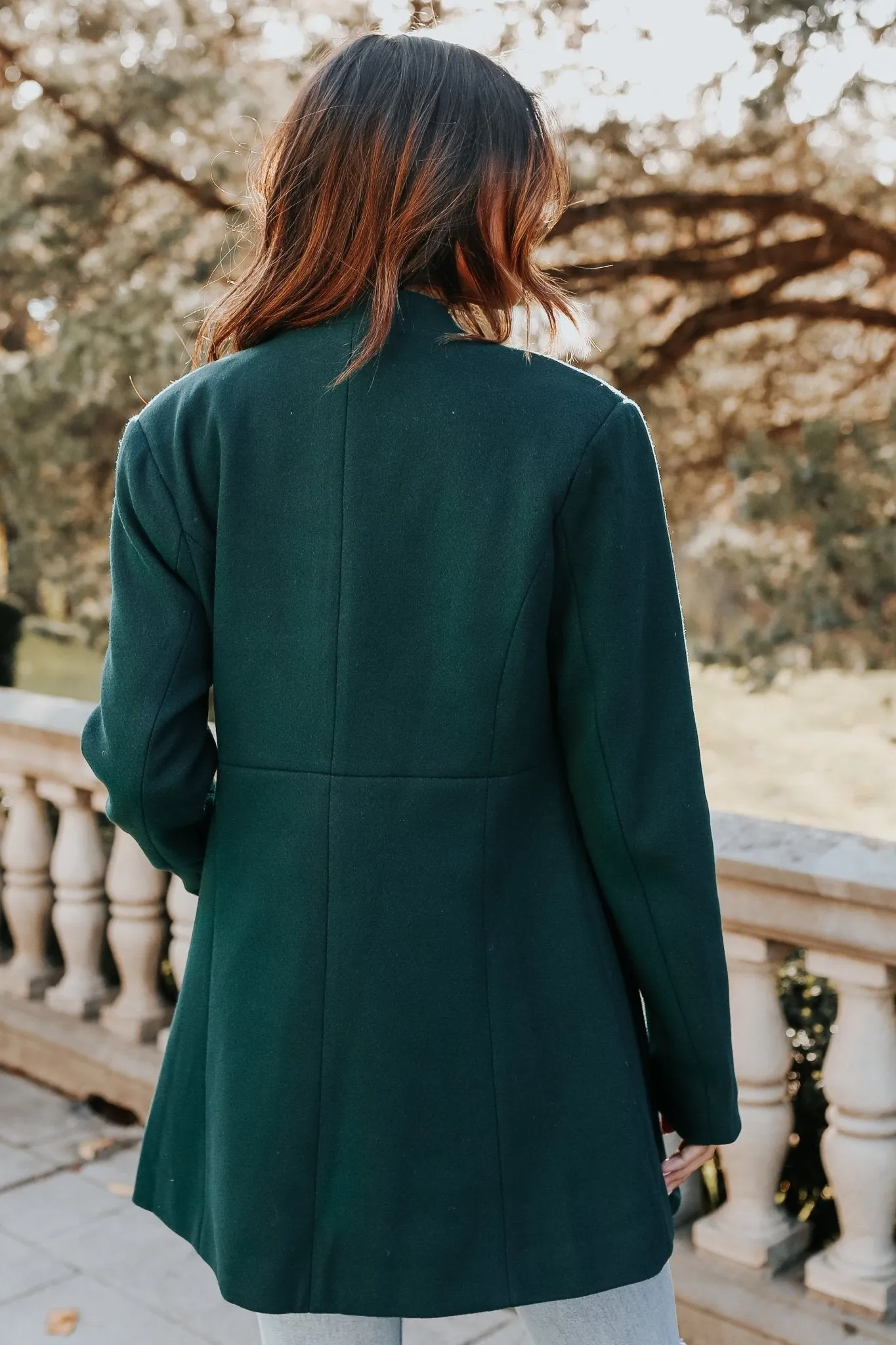 Hunter Green Double Breasted Peacoat - FINAL SALE