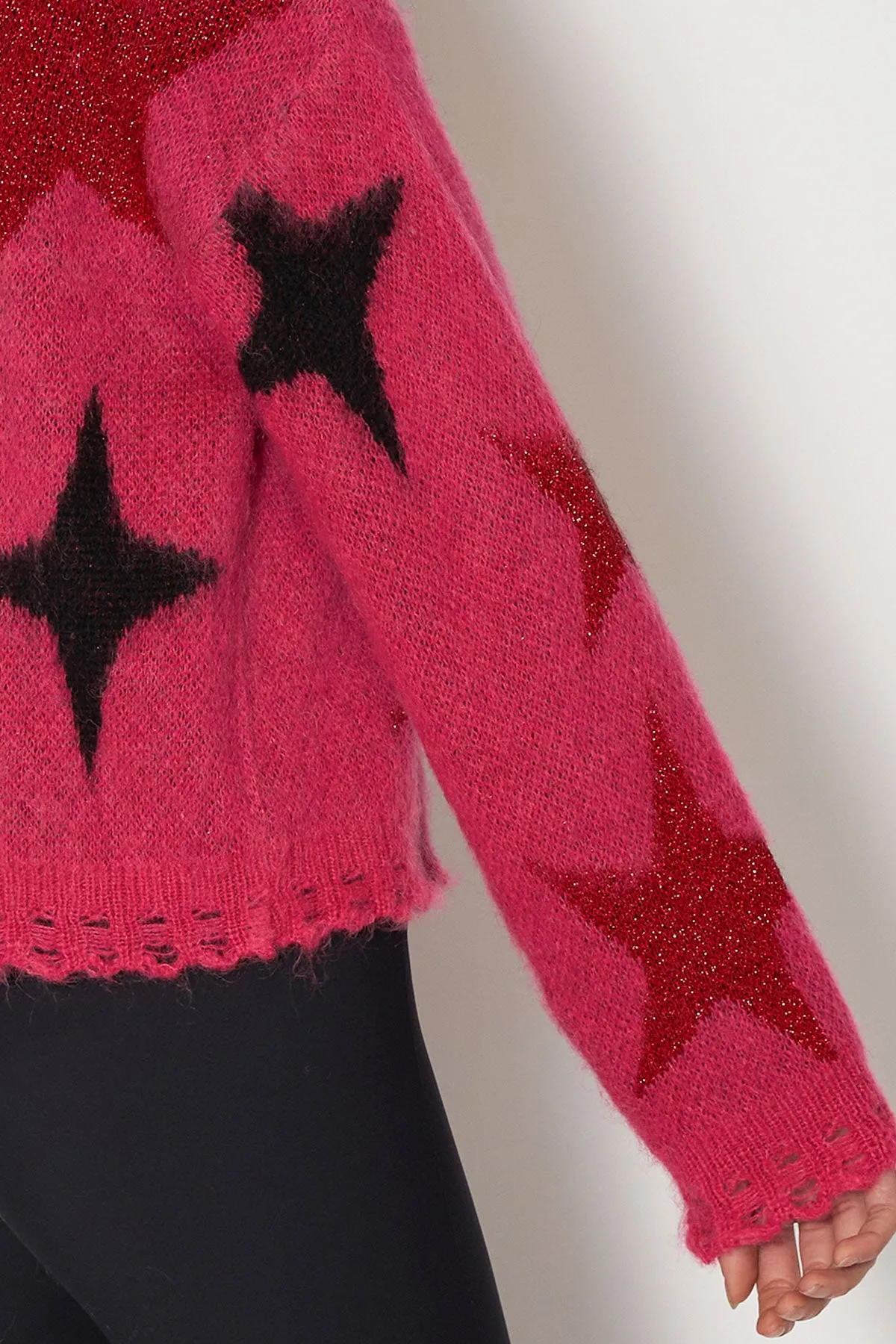 Kaos Magenta Knit Star Jumper