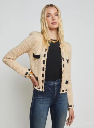 L'Agence Astor Contrast Cardi Biscuit/Black