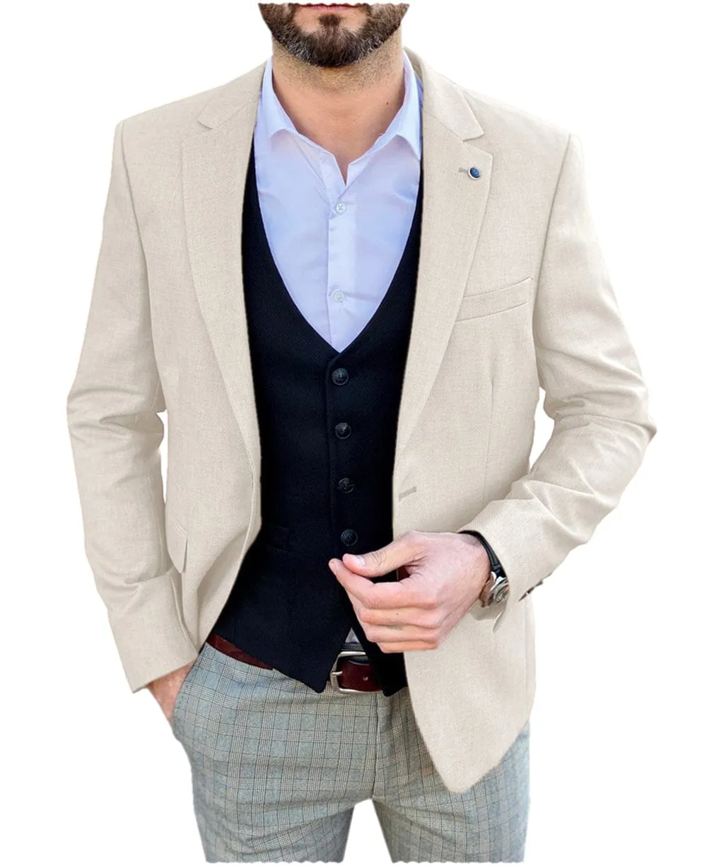 Men's Single Button Peak Lapel Jacket