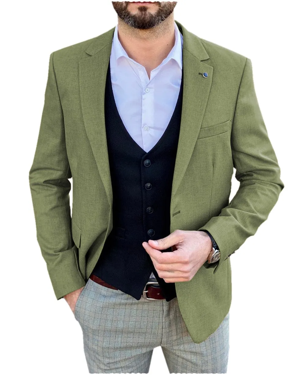 Men's Single Button Peak Lapel Jacket