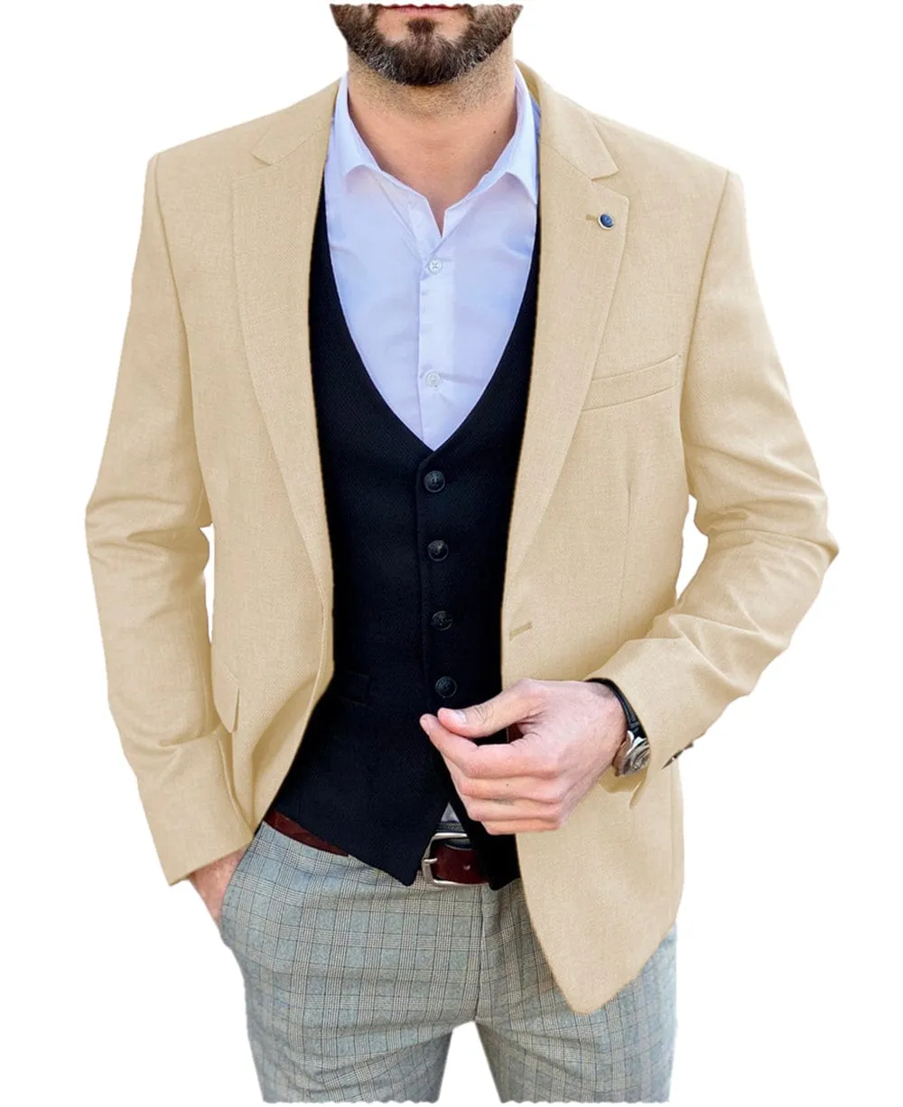 Men's Single Button Peak Lapel Jacket