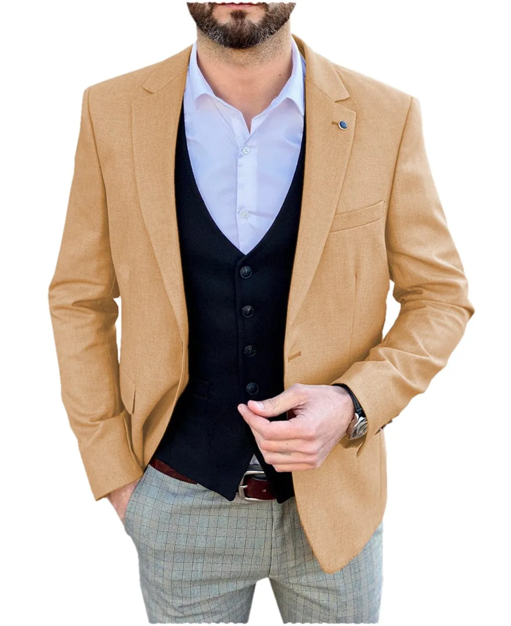 Men's Single Button Peak Lapel Jacket