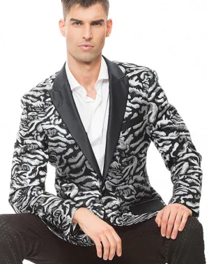 Men's Tuxedo Blazer - Wedding - Prom - Jacket - TIG2 Silver