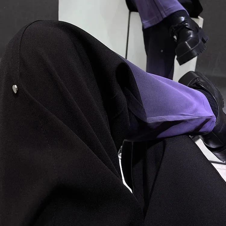 Metal Decorate Purple Contrast Blazer