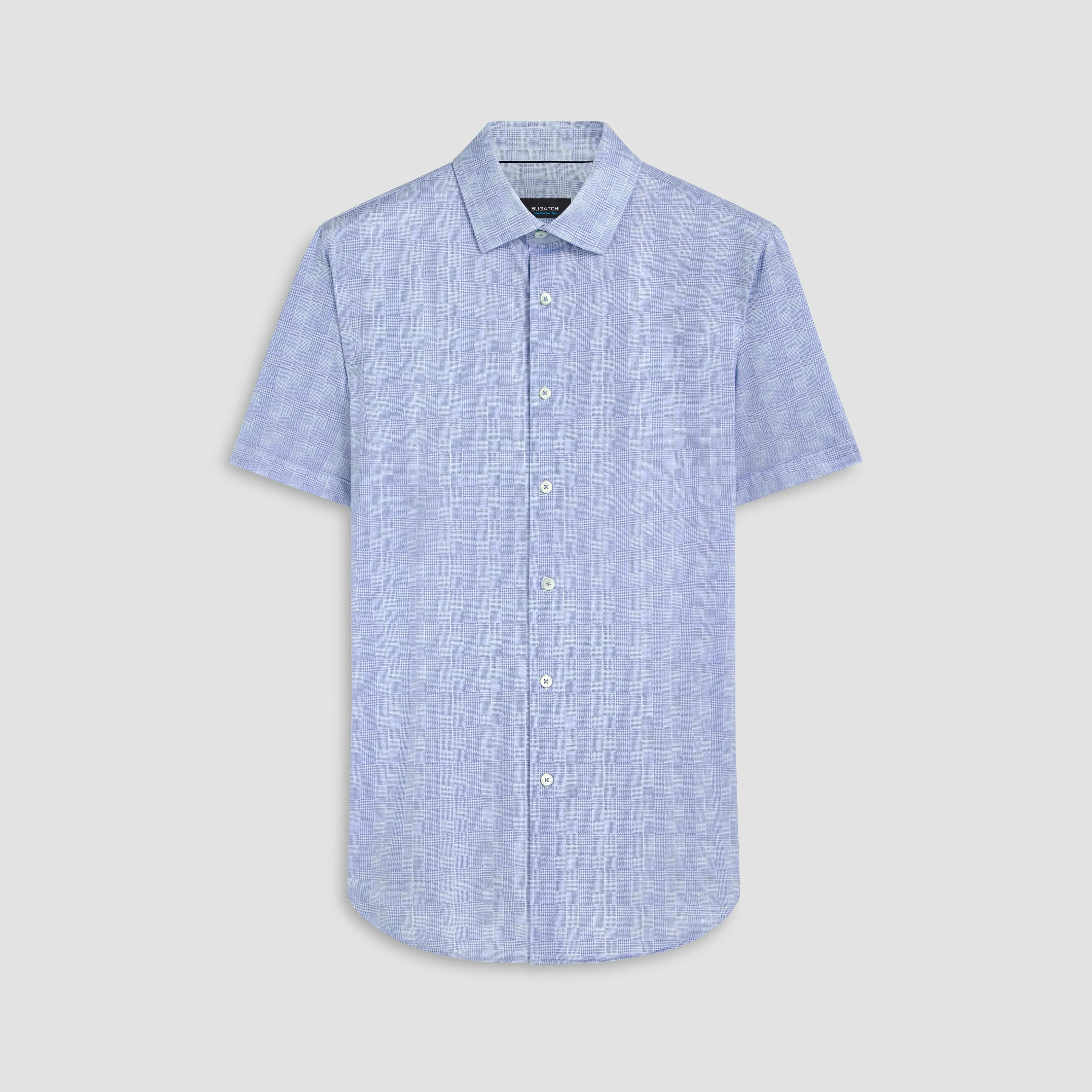 Miles Glen Check Print OoohCotton Short Sleeve Shirt