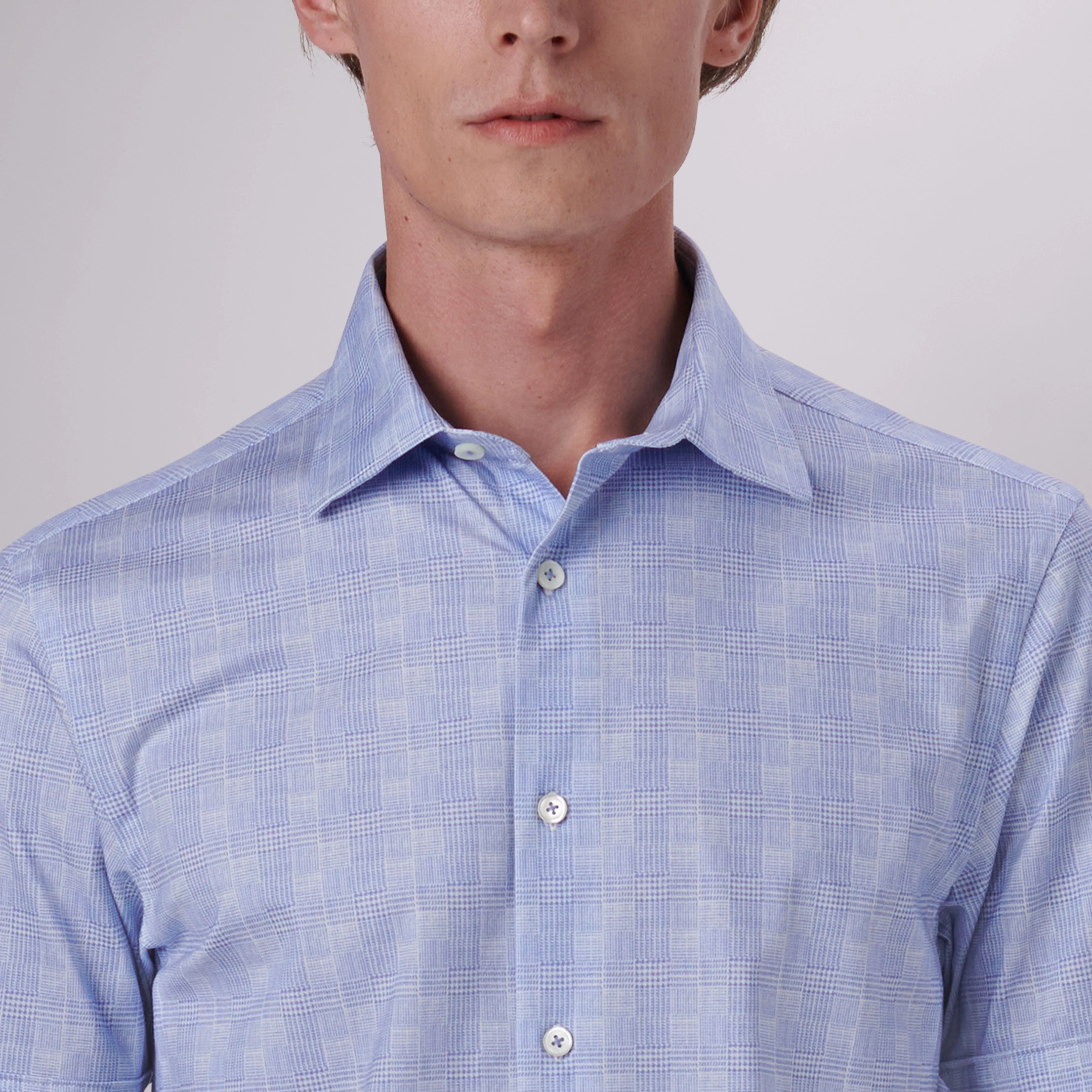 Miles Glen Check Print OoohCotton Short Sleeve Shirt