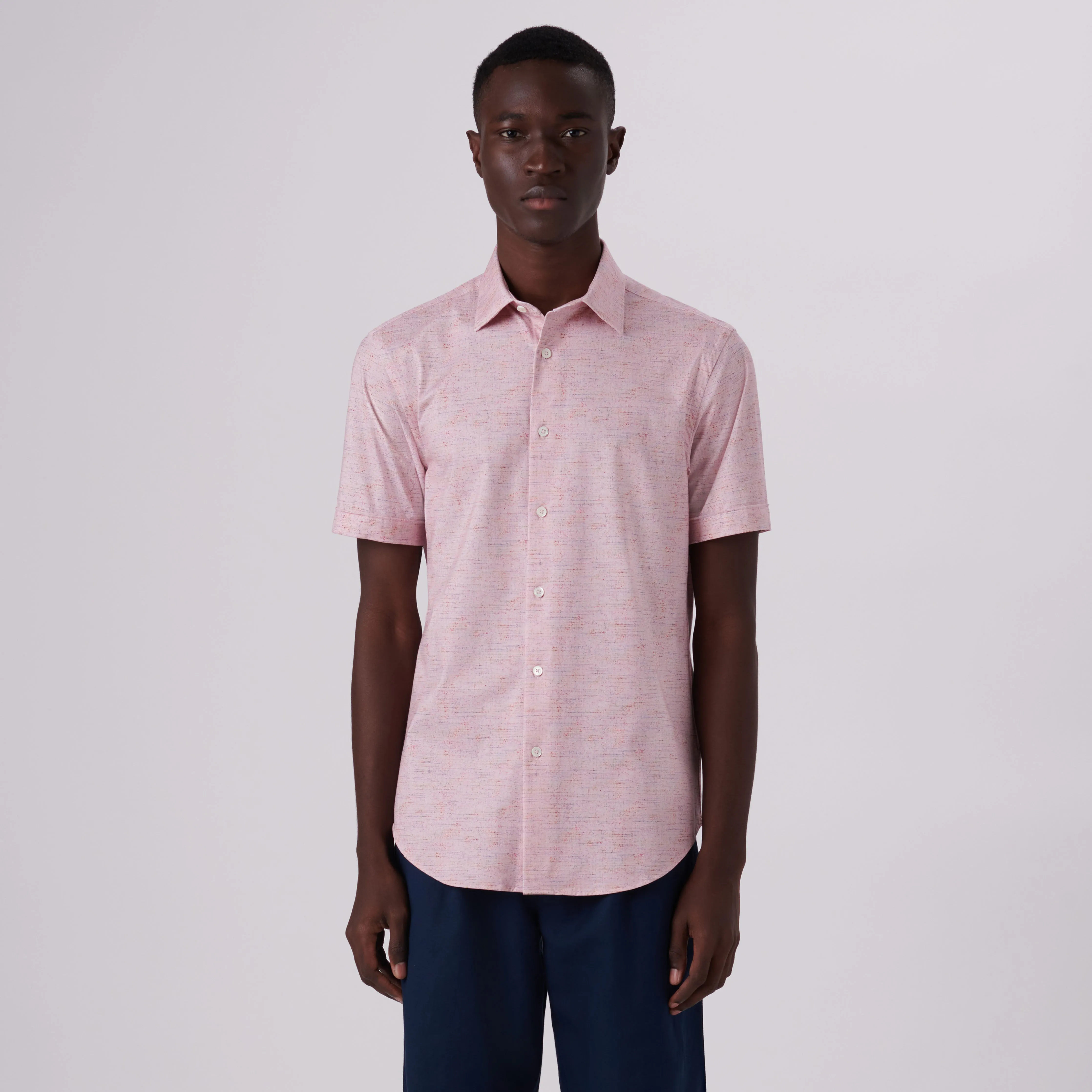 Miles Marled Print OoohCotton Short Sleeve Shirt