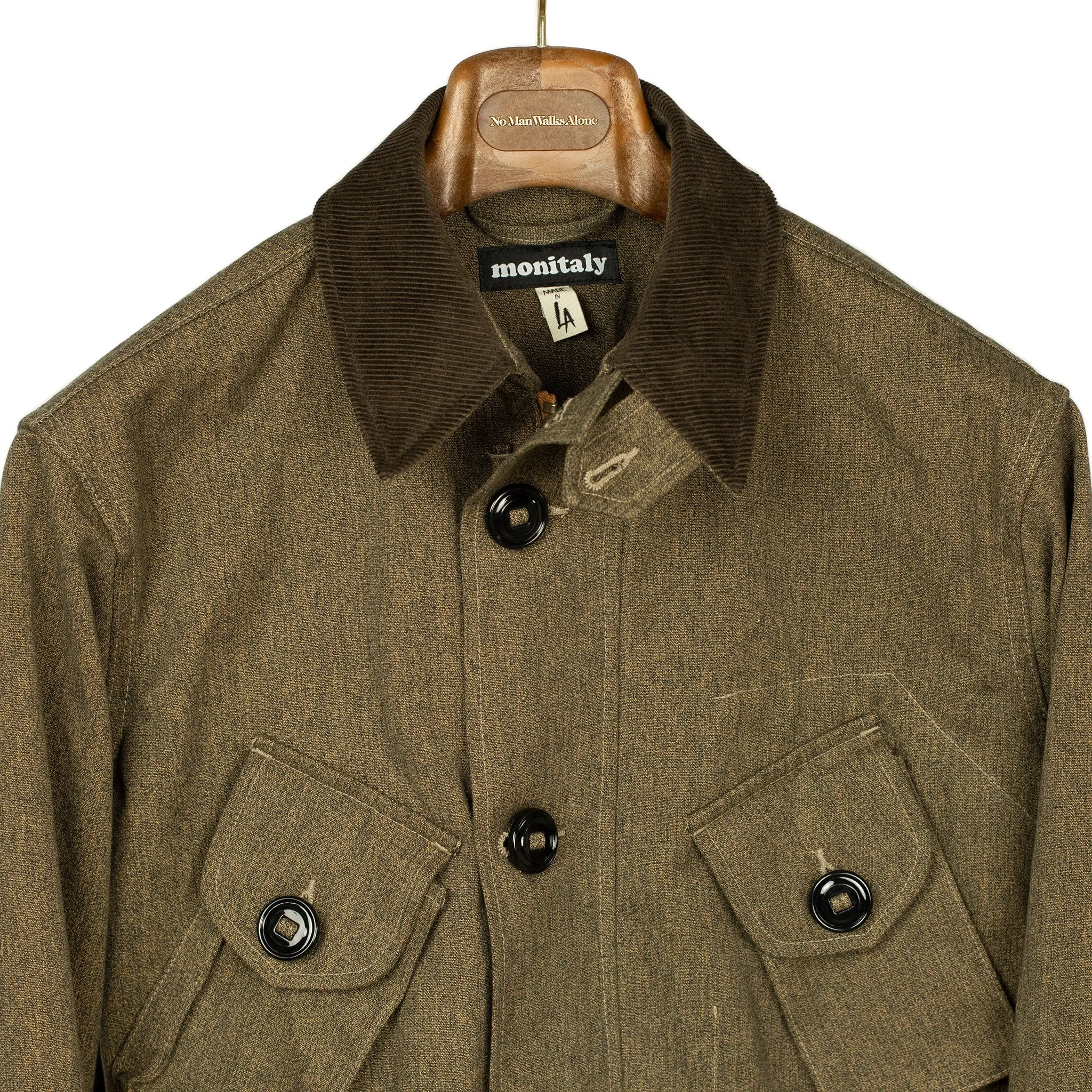 Military Half Coat "Type B" in brown and black "hunting" canvas