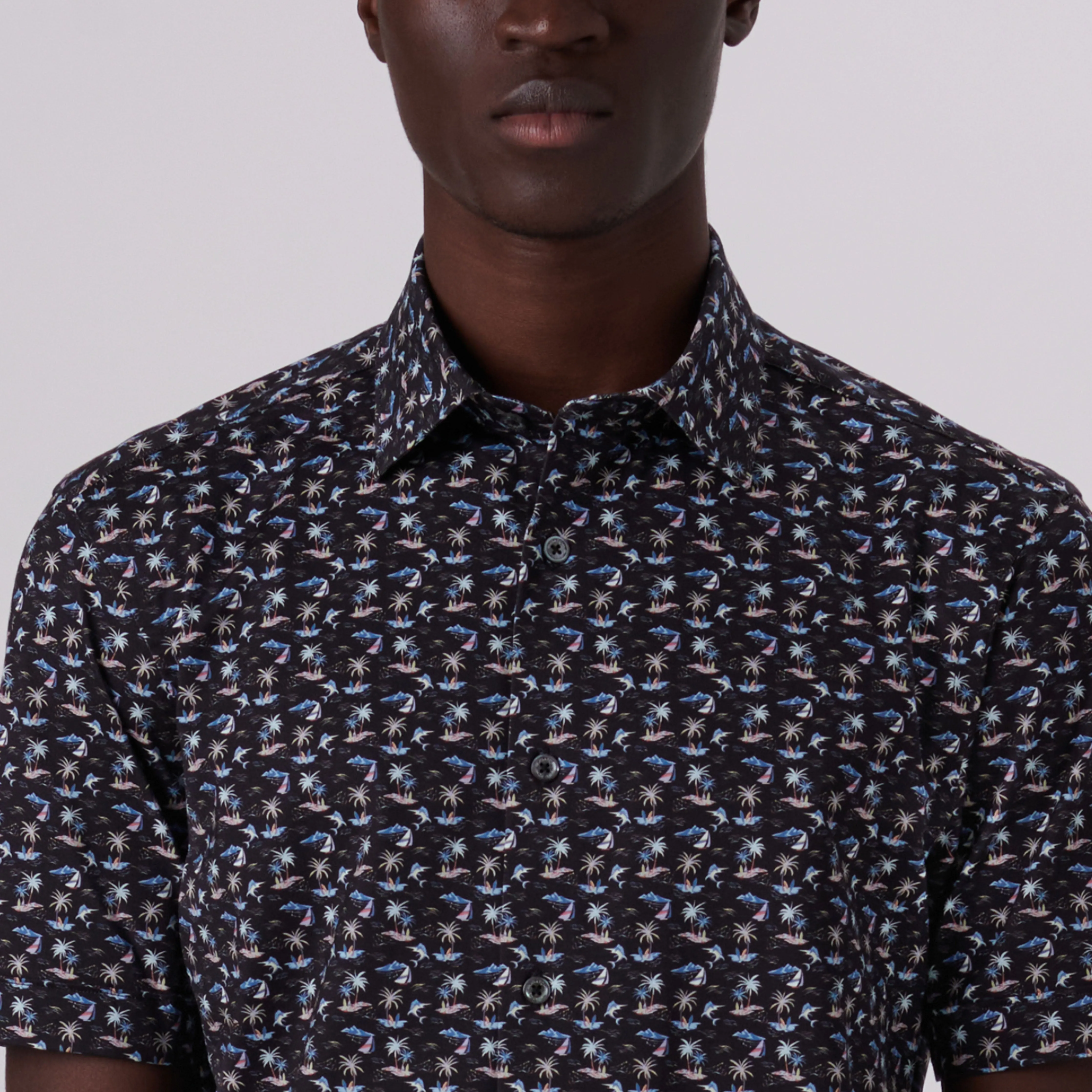 Milo Tropical Setting Print OoohCotton Short Sleeve Shirt