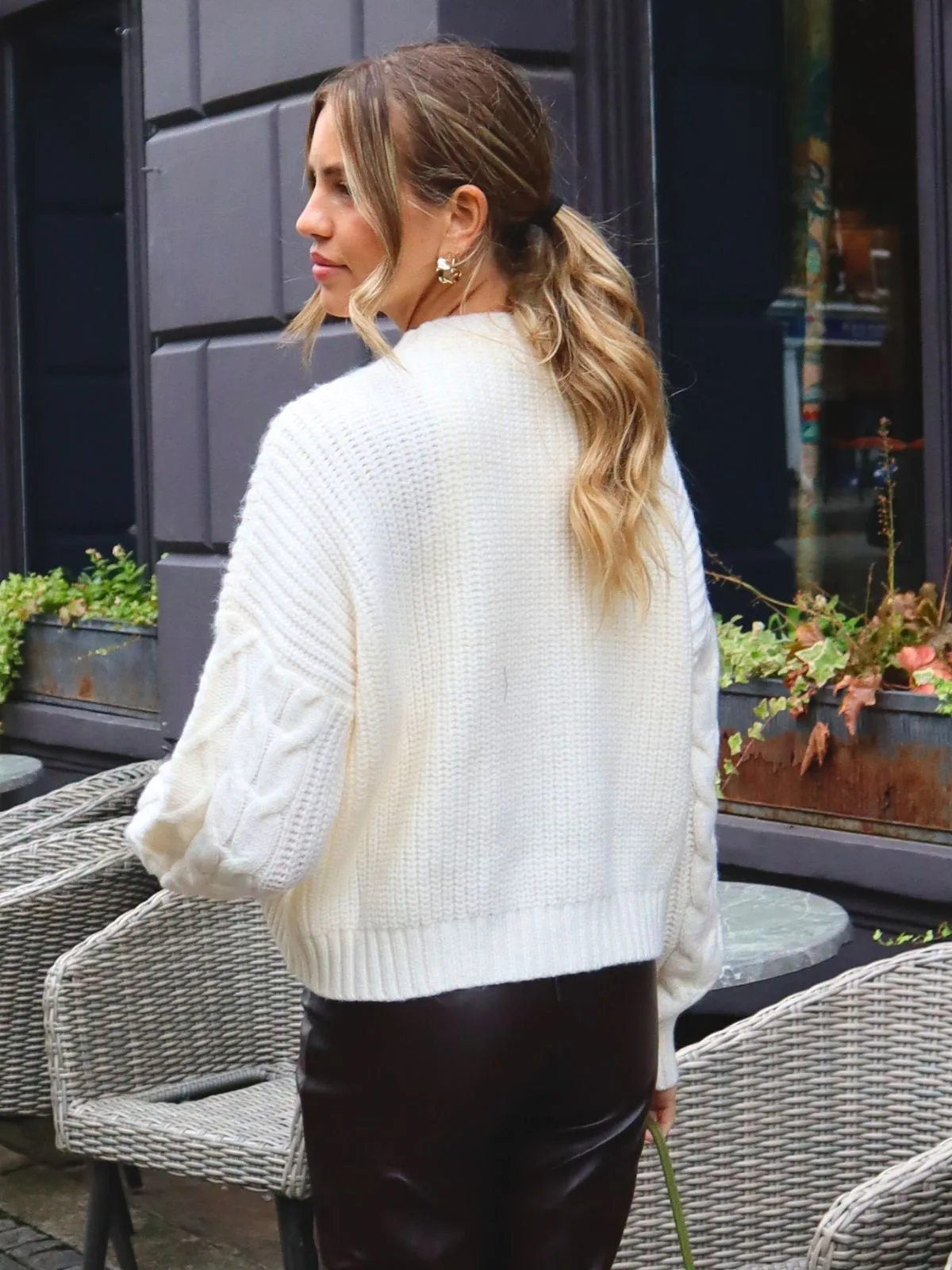 NEW FIT Juniper Cable Knit Jumper in Cream