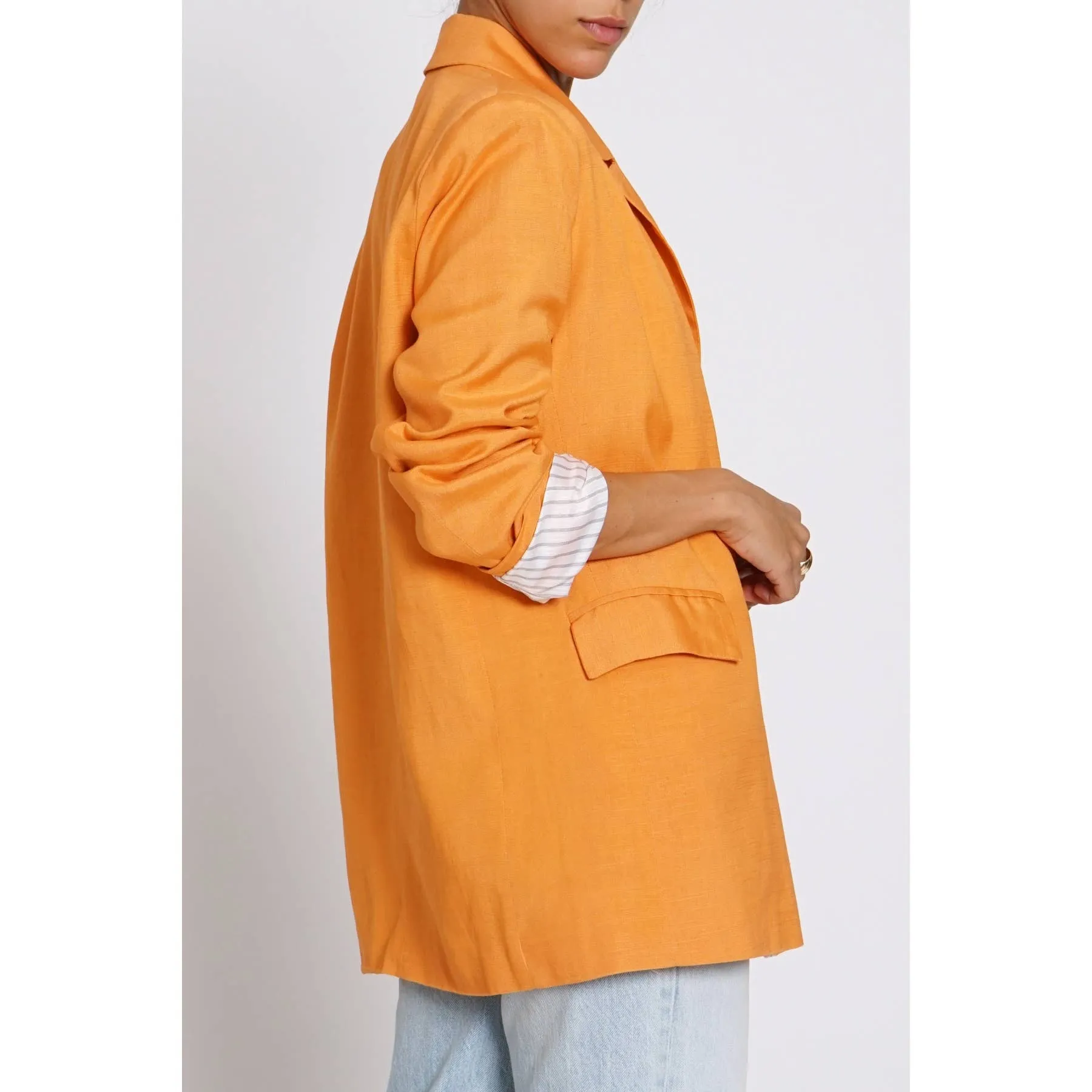 ORANGE LINEN BLAZER