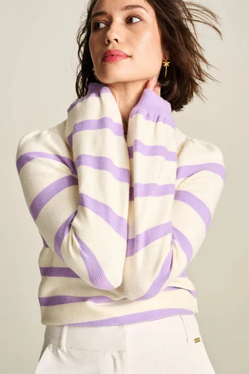 POM PULLOVER KNIT | Striped Purple