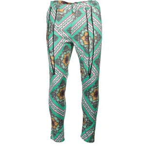 Printed cotton two-zipper fashion pant